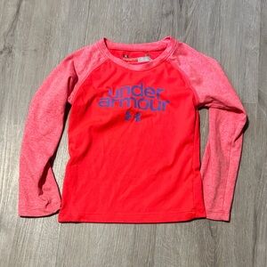 Under Armour Kids' Red and Pink Long Sleeve Tee